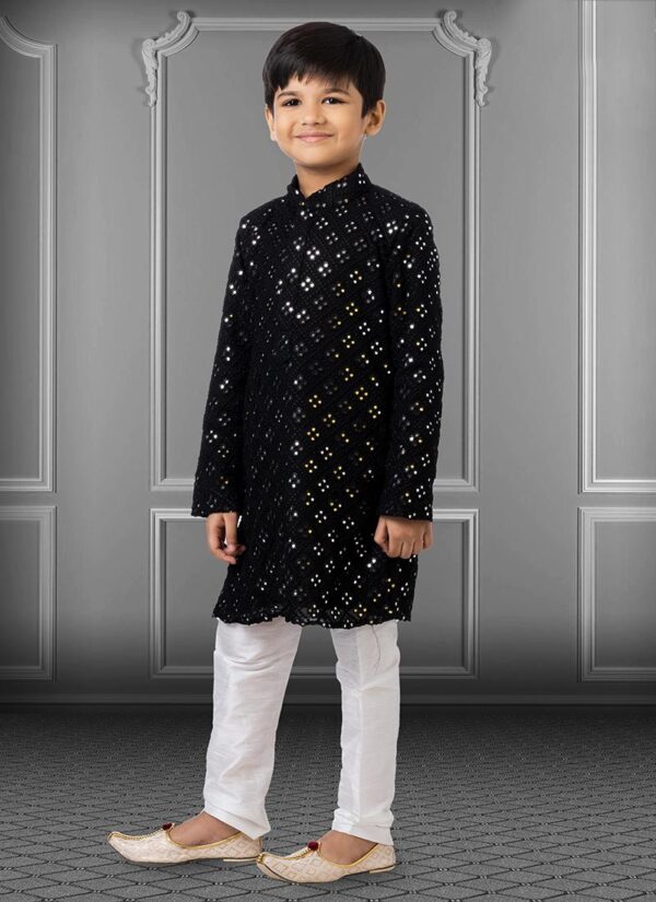 boys printed cotton kurta pyjama set - Image 2